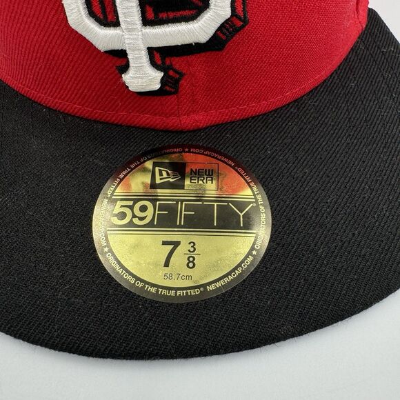 SF Giants Hat 7 3/8 Red Black 59FIFTY Fitted Big Logo New Era Cap **Flawed** - Picture 2 of 10